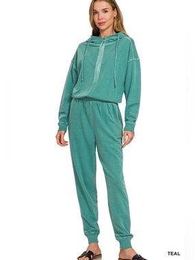 Enzyme Washed French Terry Jumpsuit